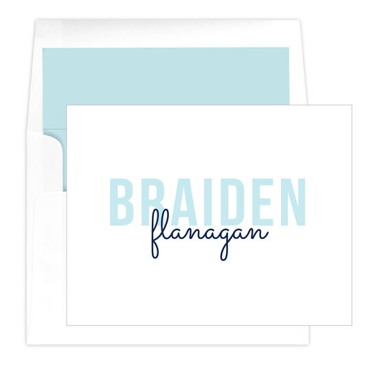 Bold Names Folded Note Cards